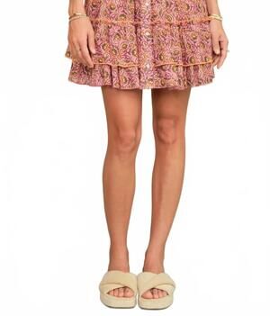 NEW M.A.B.E. ceci cotton floral mini skirt in pink